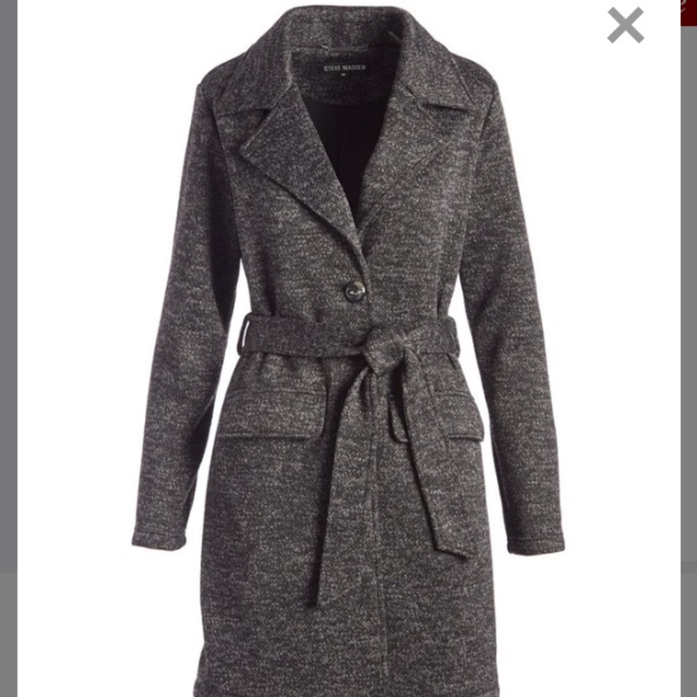 🛍 STEVE MADDEN Charcoal Gray Coat